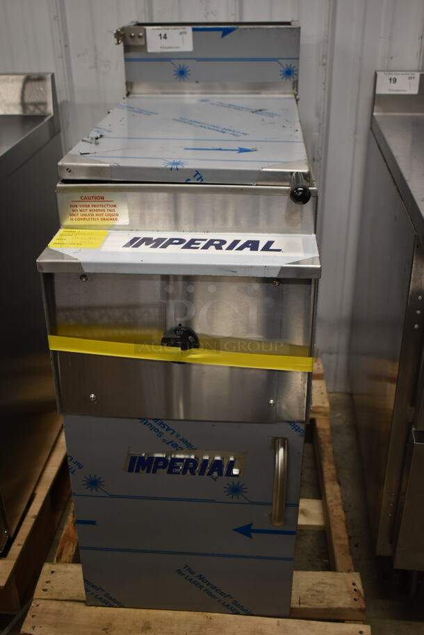 BRAND NEW SCRATCH AND DENT! Imperial IRT-14-G-BM Stainless Steel Commercial Natural Gas Powered Rethermalizer w/ Commercial Casters. 105,000 BTU.  - Image 1 of 5