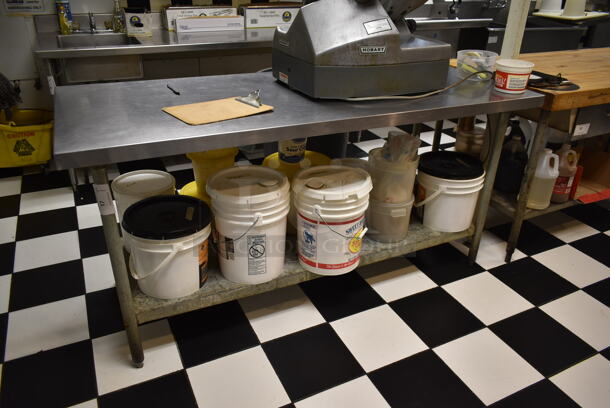 Stainless Steel Commercial Table w/ Under Shelf. Does Not Include Contents. (kitchen)