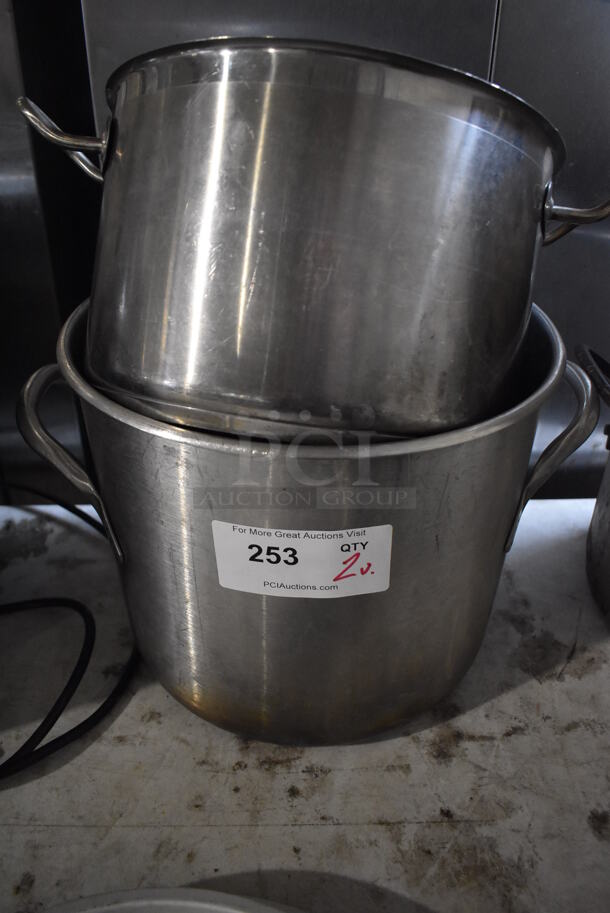 2 Metal Stock Pots. 15x13x11, 15x12x8. 2 Times Your Bid!