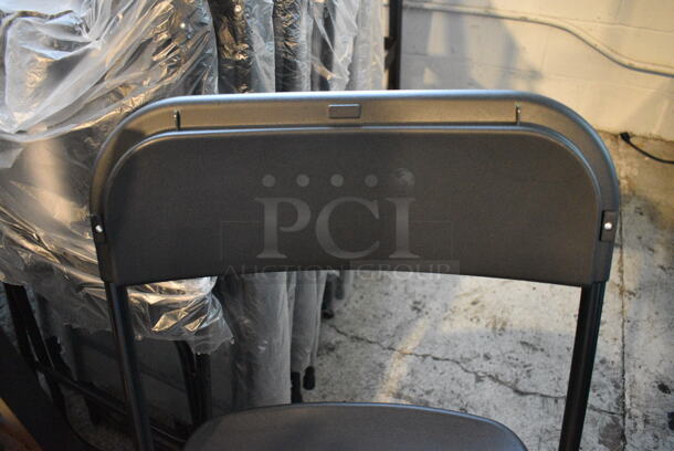4 BRAND NEW! Black Poly and Metal Folding Chairs. 18x16x33. 4 Times Your Bid! - Image 5 of 5