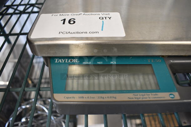 Taylor TE50 Metal Commercial Countertop 50 Pound Capacity Food Portioning Scale. 14x15x2.5 - Image 4 of 5