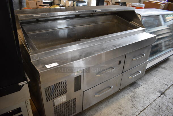 Randell Stainless Steel Commercial Prep Table w/ 4 Drawers on Commercial Casters. 72x35x48. Tested and Powers On But Does Not Get Cold - Image 1 of 5