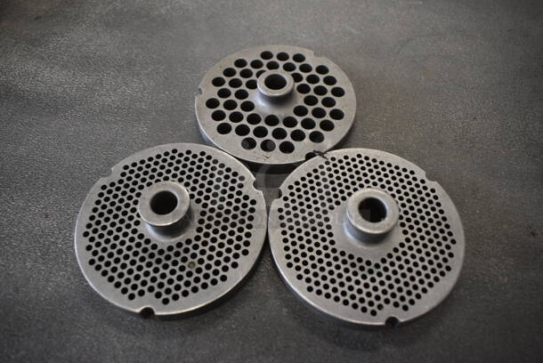 3 Metal Meat Grinder Plates. 4x4x1. 3 Times Your Bid!