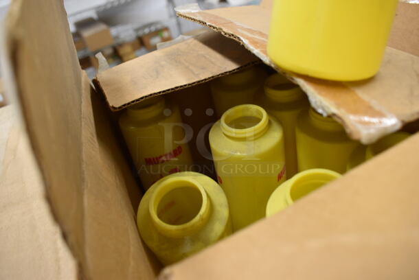 ALL ONE MONEY! Lot of 9 BRAND NEW Yellow Poly Condiment Bottles. 2.5x2.5x7 - Image 4 of 4