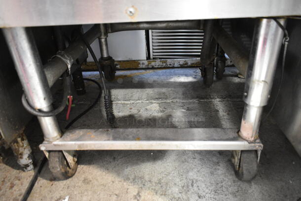 Hobart 4246 S Metal Commercial Floor Style Electric Powered Meat Mixer Grinder w/ Foot Pedal on Commercial Casters. 208 Volts, 3 Phase.  - Image 7 of 9