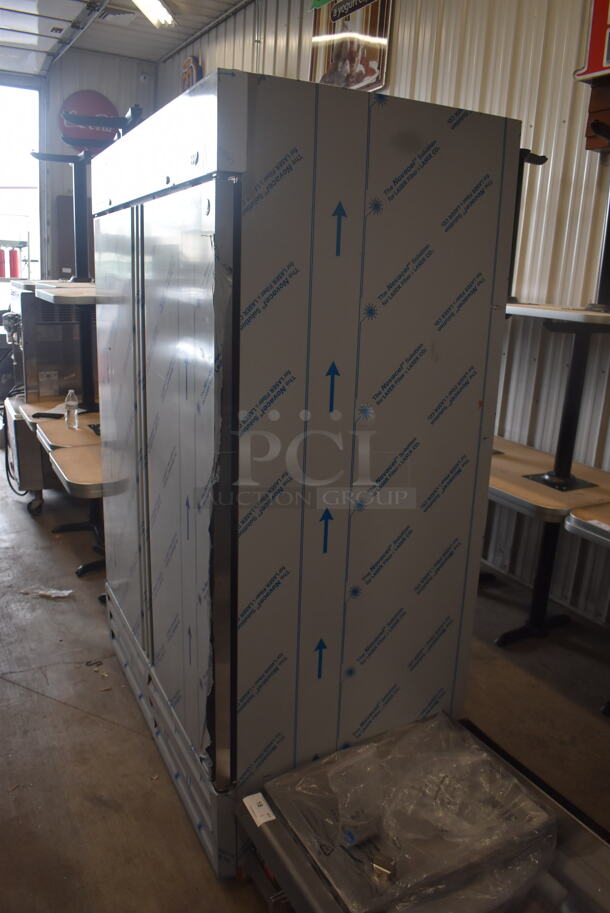 SCRATCH AND DENT! 2023 Avantco A Plus AP-49F 55 1/4" Stainless Steel Solid Door Reach-In Freezer. 115 Volts 1 Phase. Tested and Powers On But Does Not Get Cold - Image 3 of 6