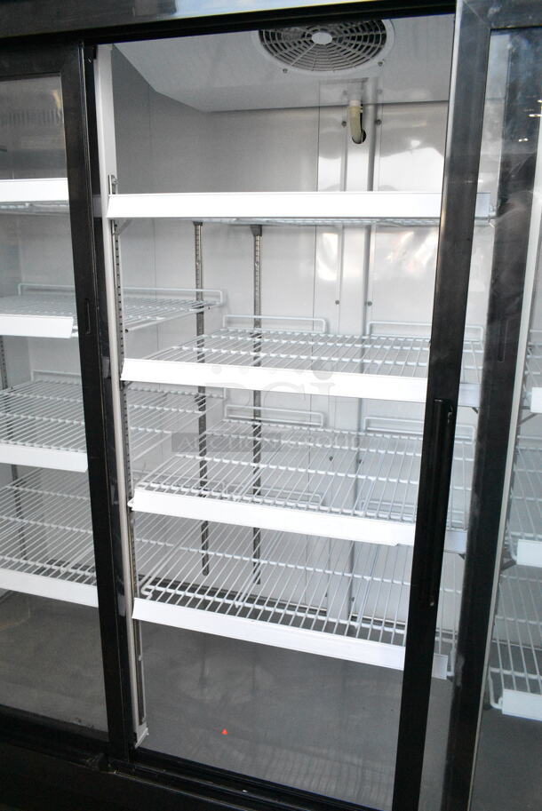 Yukon YGSM-72 Metal Commercial 3 Door Reach In Cooler Merchandiser w/ Poly Coated Racks. 115 Volts, 1 Phase. Tested and Working! - Image 5 of 8