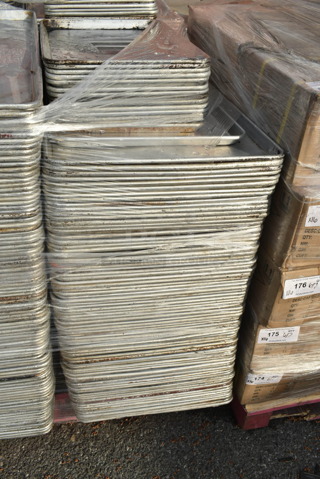 96 Metal Baking Pans; Full Size and Half Size. 96 Times Your Bid!