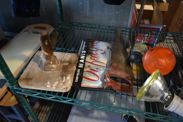 ALL ONE MONEY! Tier Lot of Various Items Including Saw, Power Strips and Bulbs. - Image 2 of 4