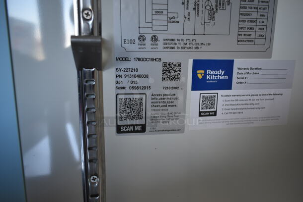 BRAND NEW SCRATCH AND DENT! 2023 Avantco 178GDC15HCB Metal Commercial Single Door Reach In Cooler Merchandiser w/ Poly Coated Racks. 115 Volts, 1 Phase. Tested and Working! - Image 8 of 9