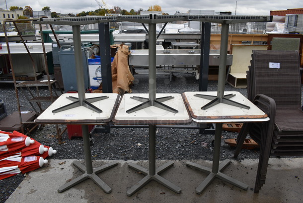 6 Ikea White Tables on Metal Table Base. 24x28x29.5. 6 Times Your Bid! - Image 2 of 6