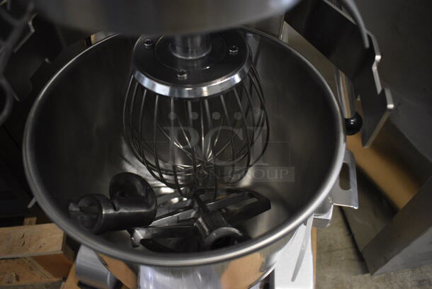 BRAND NEW! Galaxy GMIX10 Metal Commercial 10 Quart Planetary Dough Mixer w/ Stainless Steel Mixing Bowl, Bowl Guard, Balloon Whisk, Dough Hook and Paddle Attachments. 110 Volts, 1 Phase. 15x18x28. Tested and Working! - Image 5 of 9