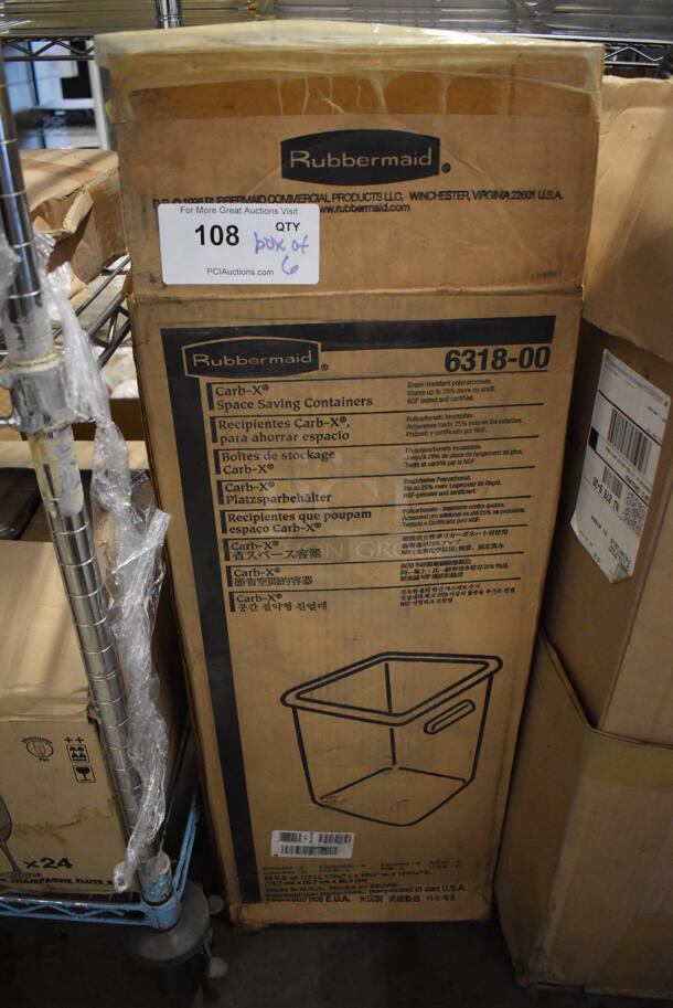 Box of 6 BRAND NEW! Rubbermaid Clear Poly 18 Quart Containers. 13x11.5x12 - Image 2 of 7