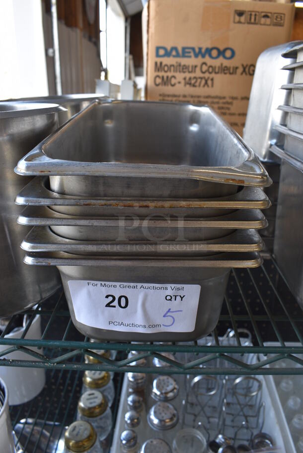 5 Stainless Steel 1/3 Size Drop In Bins. 1/3x4. 5 Times Your Bid!