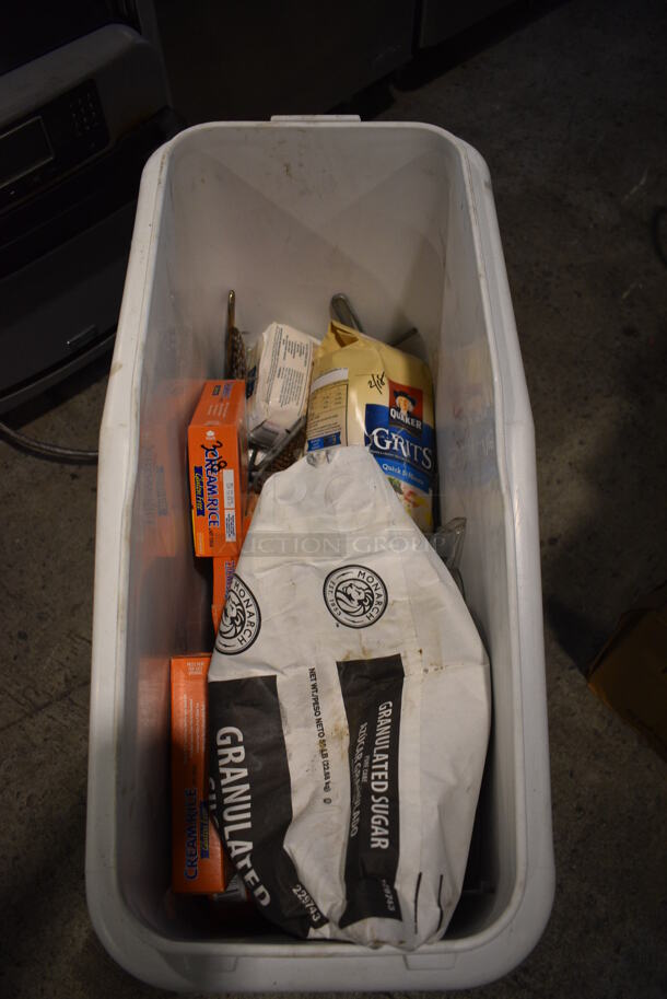 White Poly Ingredient Bin w/ Contents on Commercial Casters. 13.5x28x28.5 - Image 3 of 3