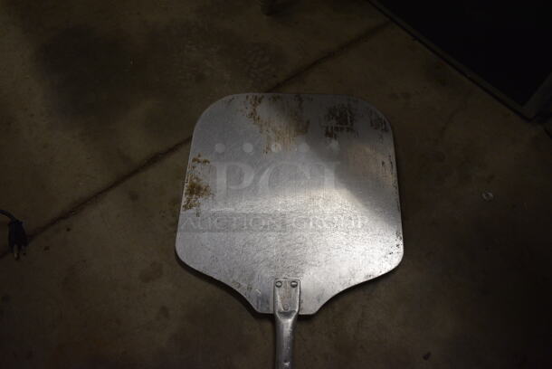 Metal Pizza Peel w/ Wooden Handle. 14x43 - Image 2 of 2