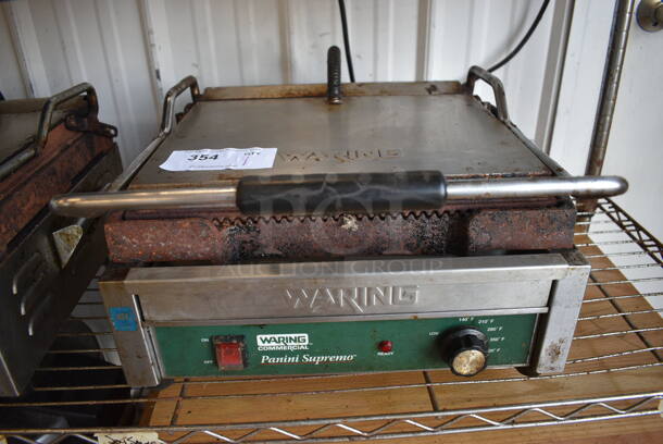 Waring Stainless Steel Commercial Countertop Panini Press. 20x18x10. Tested and Working!