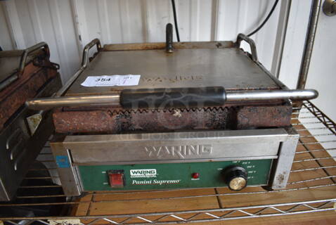 Waring Stainless Steel Commercial Countertop Panini Press. 20x18x10. Tested and Working!