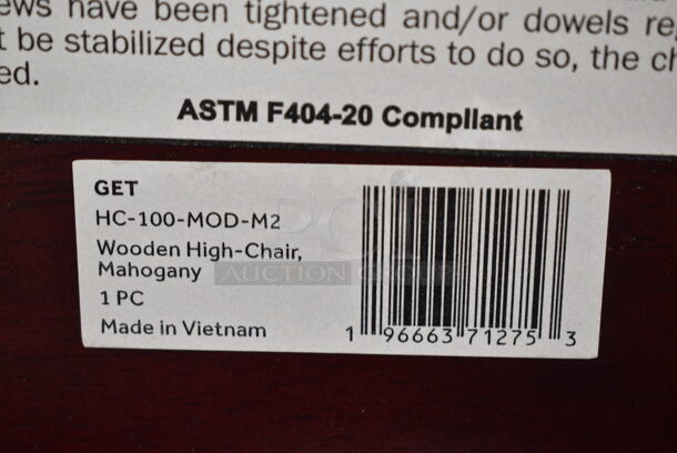 5 BRAND NEW! GET HC-100-MOD-M2 Mahogany Finish Hardwood High Chair . 5 Times Your Bid! - Image 5 of 5