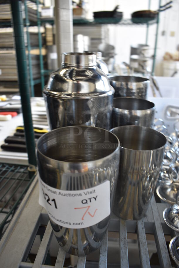 7 Various Metal Mixing Cups. Includes 7.5x7.5x5.5. 7 Times Your Bid!