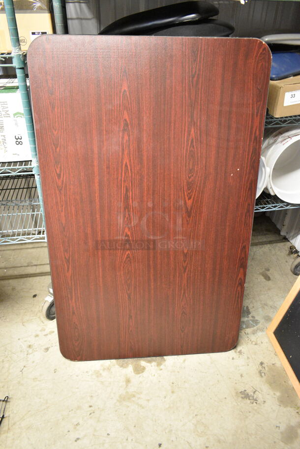 ALL ONE MONEY! Lot of 2 BRAND NEW SCRATCH AND DENT! Items; Wood Pattern Tabletop and Black Metal Dining Height Chair.  - Image 4 of 5