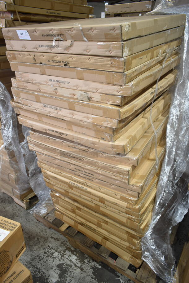 PALLET LOT of 30 BRAND NEW IN BOX! BFM Seating PHH3232BZ-TOP Outdoor Patio Hampton 32" X 32" Aluminum Frame, Bronze Finish Tabletop. No Base. Goes GREAT w/ Lots 113 and 115! 30 Times Your Bid! - Image 3 of 5