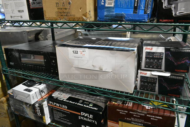 4 IN ORIGINAL BOX! Items Including 2 Pyle PAD43MXUBT DJ Mixer Interface, SereneLife Bubble Bath Mat, Pyle AV Surround Receiver. 4 Times Your Bid!  - Image 1 of 5