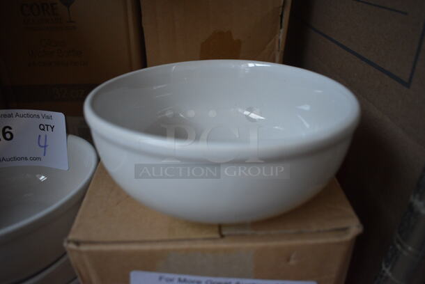 18 BRAND NEW IN BOX! White Ceramic Bowls. 5.75x5.75x2.5. 18 Times Your Bid!