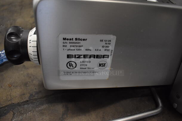 2010 Bizerba SE 12 US Stainless Steel Commercial Countertop Meat Slicer. 120 Volts, 1 Phase. 28x25x22. Tested and Working! - Image 6 of 7