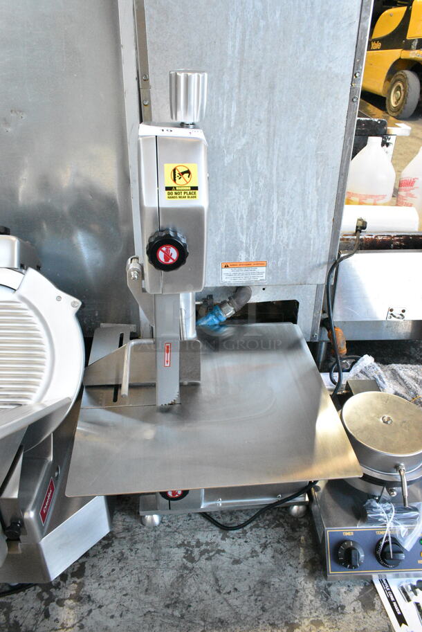 BRAND NEW SCRATCH AND DENT! 2024 Backyard Pro 554BSSW65AL Stainless Steel Butcher Series 65" Blade Countertop Vertical Band Meat Saw. 110 Volts, 1 Phase. Tested and Working! - Image 2 of 8