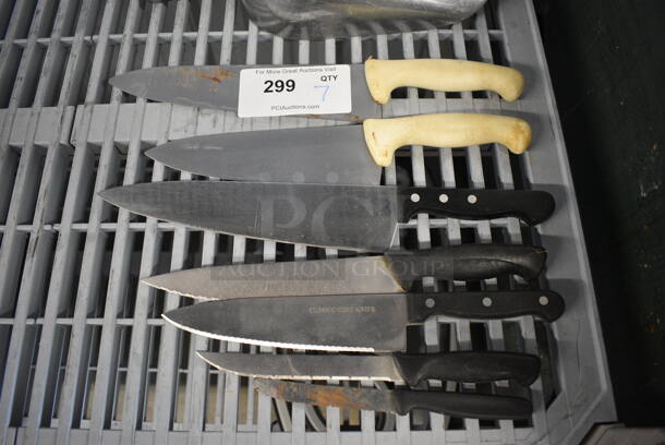 7 Various Stainless Steel Knives. Includes 15.5