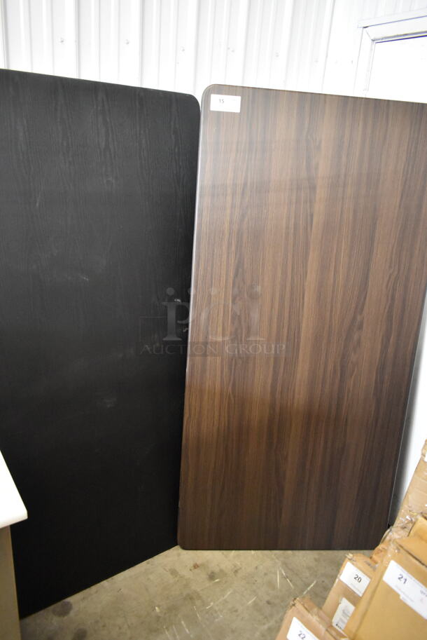 2 BRAND NEW SCRATCH AND DENT! Lancaster Table & Seating 1643672TFDWL  36" x 72" Rectangular Thermo-Formed MDF Table Top with Dark Walnut Finish. 2 Times Your Bid! - Image 2 of 6