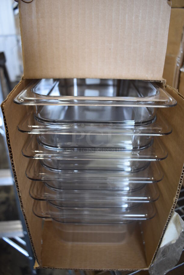 ALL ONE MONEY! Lot of 18 BRAND NEW IN BOX! Cambro 34CW135 Clear Poly 1/3 Size Drop In Bins. 1/3x4