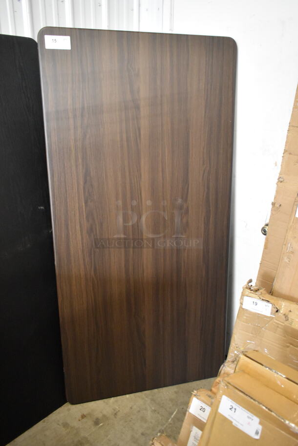 2 BRAND NEW SCRATCH AND DENT! Lancaster Table & Seating 1643672TFDWL  36" x 72" Rectangular Thermo-Formed MDF Table Top with Dark Walnut Finish. 2 Times Your Bid! - Image 3 of 6
