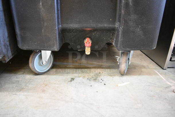 Choice 176ICBN125 Black Poly Insulated Portable Ice Cart on Commercial Casters.  - Image 4 of 8
