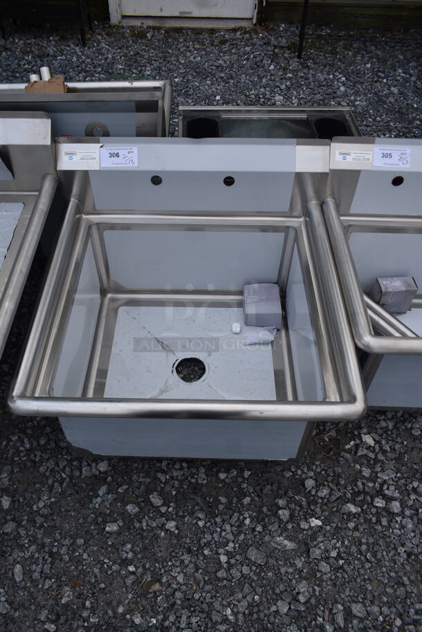 BRAND NEW SCRATCH AND DENT! Steelton 522CS12424 29 1/2" 18-Gauge Stainless Steel One Compartment Commercial Sink without Drainboard - 24" x 24" x 12" Bowl. No Legs.  - Image 2 of 5