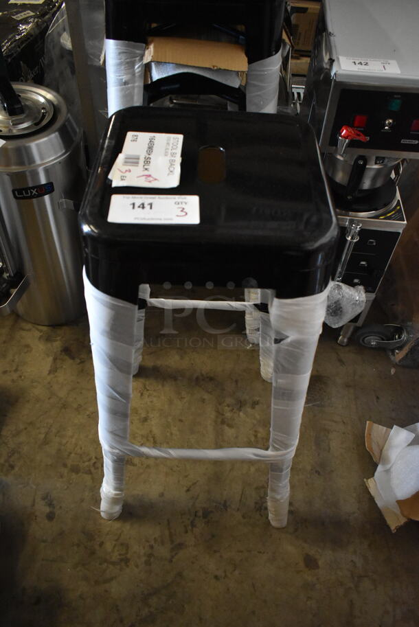 3 BRAND NEW SCRATCH AND DENT! Lancaster Table & Seating 164BMBKLSBLK Alloy Series Black Outdoor Backless Barstool. 3 Times Your Bid! - Image 5 of 5