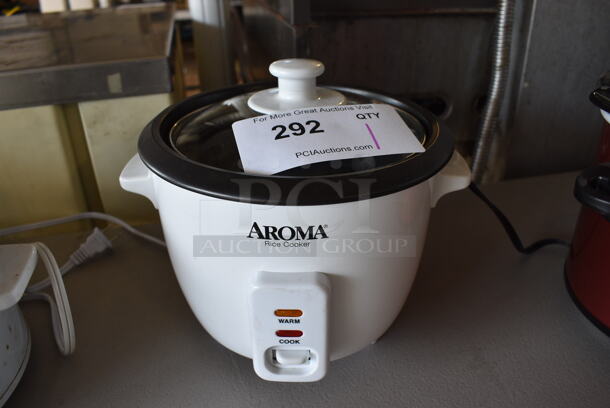 Aroma Model ARC-363NG Metal Countertop Rice Cooker. 120 Volts, 1 Phase. 9x8.5x8.5. Tested and Working!