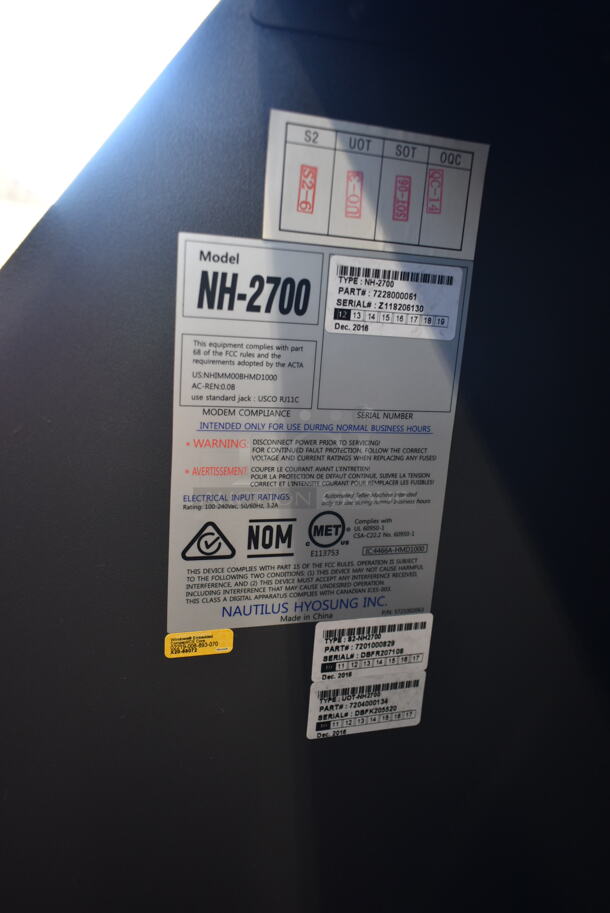 Hyosung NH-2700 Metal Commercial Floor Style ATM w/ Key and Combination  - Image 10 of 12