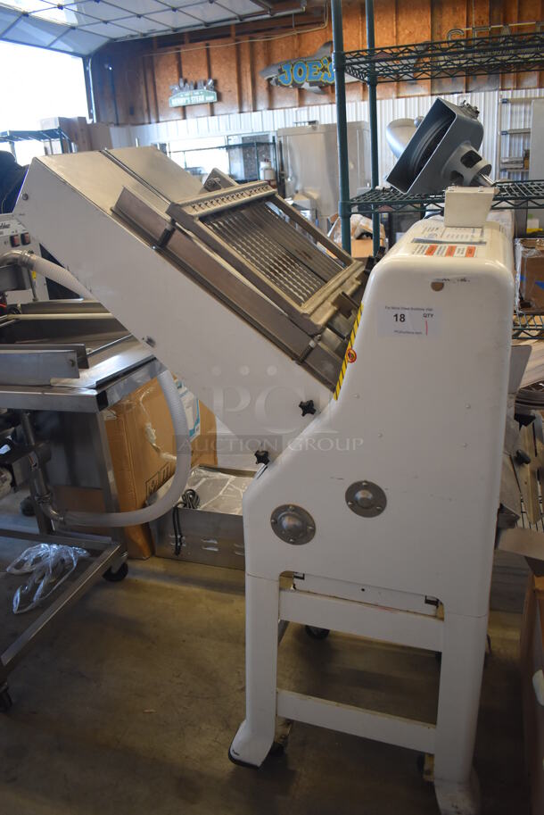 Oliver 797-32NC Metal Commercial Floor Style Bread Loaf Slicer on Commercial Casters. 115 Volts, 1 Phase. 43x22x57. Tested and Working! - Image 1 of 9