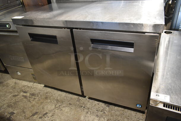 Hoshizaki CRMF48-W Stainless Steel Commercial 2 Door Work Top Freezer w/ Back Splash on Commercial Casters. Tested and Working! - Image 3 of 7