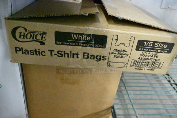 PALLET LOT of 20 BRAND NEW Boxes Including ECAL22SBPBLMAT Airpot with Lever Glass Lined, Choice 433NHT105 1/5 Large Size White "Thank You" Script Medium-Duty Plastic T-Shirt Bag - 500/Case, Choice 43302CUPC 2-Compartment Clear OPS Plastic Cupcake / Muffin Container, Brown Paper Bags, Choice 167CBR21NLHN Hair Nets, Wet Floor Pop Up Signs, Choice #16 Disher, DW 15430 Loaf Pans, Metal Baskets, Chef Master Grill Brush, LK Packaging BOR5280 Bun Pan Covers w/ Twist Ties - 80" x 52", Poly, Choice 12212105BX 12" x 10 3/4" Food Service Interfolded Pop-Up Foil Sheets - 500/Box. 20 Times Your Bid!  - Image 3 of 12