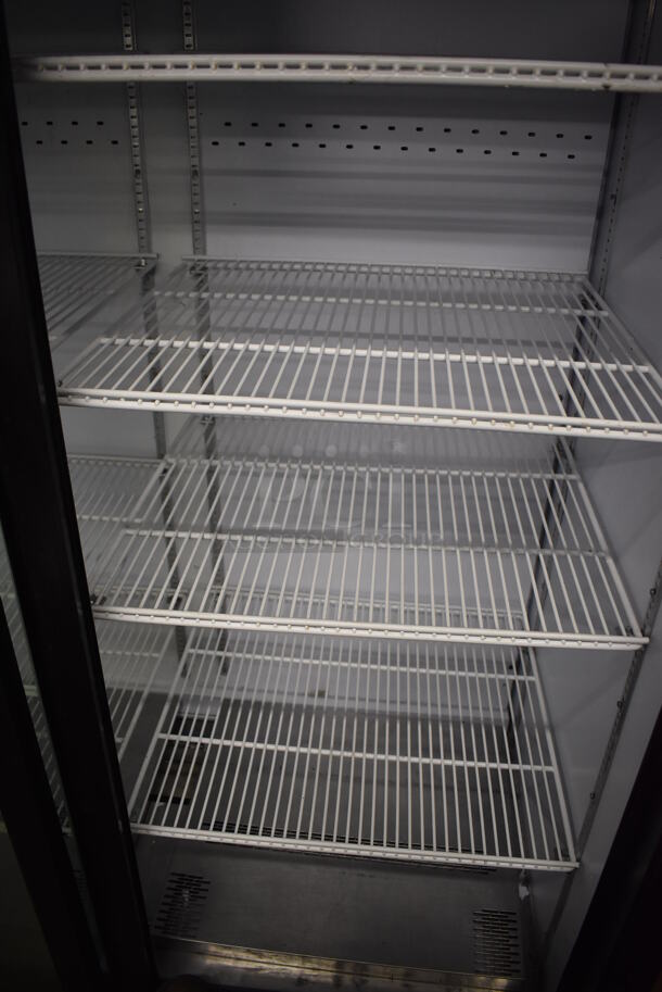 QBD CD45S Metal Commercial 2 Door Reach In Cooler Merchandiser w/ Poly Coated Racks. 115 Volts, 1 Phase. 52x29x79. Tested and Working! - Image 6 of 9