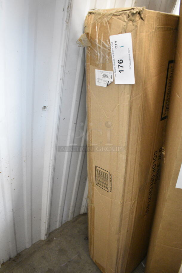 Box of 4 BRAND NEW SCRATCH AND DENT! Lancaster Table & Seating 164CUSHWGGN Spartan Series 2 1/2" Green Vinyl Padded Seat for Chair and Barstool - Image 2 of 3