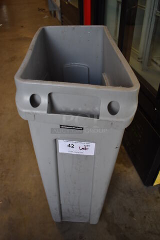 Rubbermaid Gray Poly Slim Jim Trash Can. 11x24x30