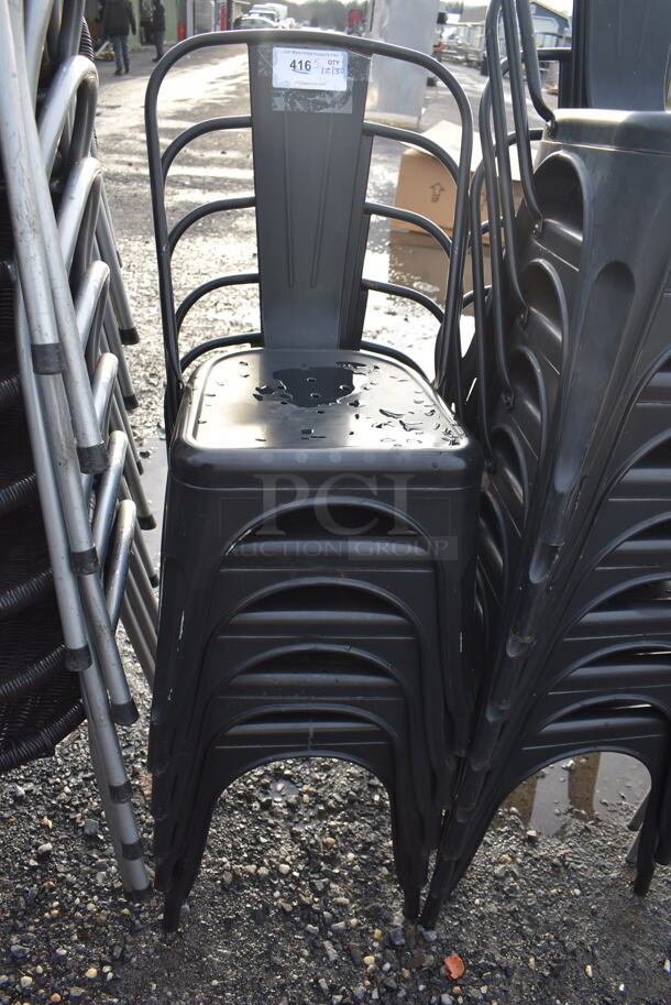 5 Black Metal Tolix Style Dining Chairs. 17x18x33. 5 Times Your Bid - Image 4 of 4