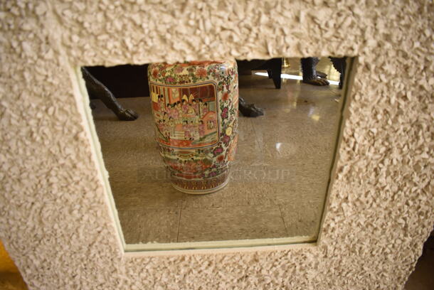 Mirror w/ Thick White Textured Frame. - Image 4 of 6