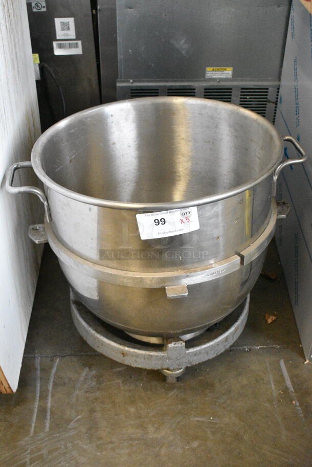 4 Various Stainless Steel Mixing Bowls w/ 1 Mixing Bowl Dolly. Includes Hobart VMLH60 60 Quart Mixing Bowl. 4 Times Your Bid! - Image 10 of 11