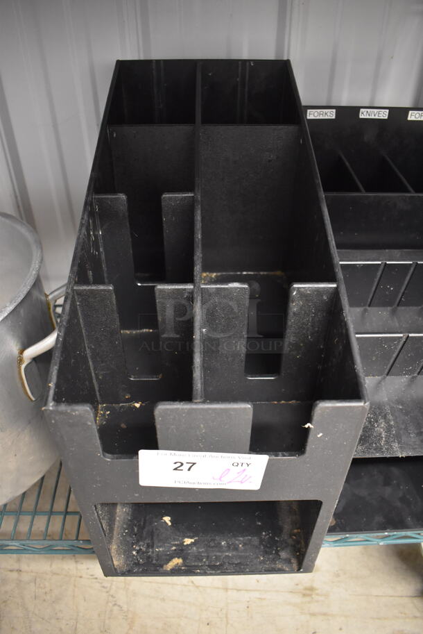 ALL ONE MONEY! Lot of 2 Black Poly Multi Compartment Bins. 9.5x19.5x17, 8x17x15 - Image 4 of 4