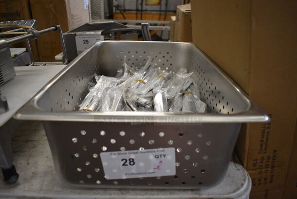 ALL ONE MONEY! Lot of BRAND NEW! Knives in Stainless Steel Perforated Full Size Drop In Bin. 1/1x6 - Image 5 of 5